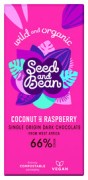 Seed & Bean - Pure chocolade 66% - Coconut & Raspberry - 85 gram