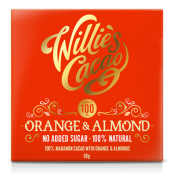 Willies Cacao - 100% Cacao met Orange & Amandelen - 50 gram