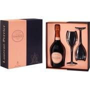 Champagne Laurent-Perrier - Cuvée Rose Brut in giftbox met 2 glazen  - 0.75L